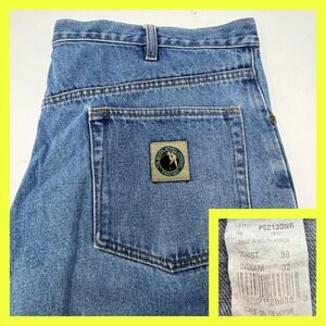 Berne Apparel Men's Relaxed Fit Work Jeans 38x32 Blue Denim P5213DNR Rugged